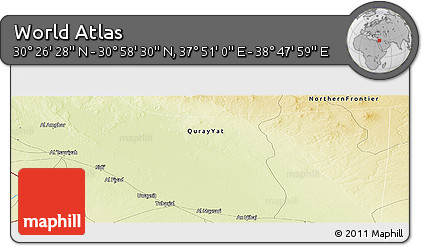 Physical Panoramic Map of the Area around 30° 42' 29" N, 38° 19' 30" E