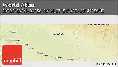 Physical Panoramic Map of the Area around 30° 42' 29" N, 38° 19' 30" E