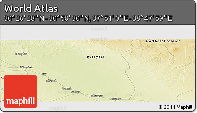Physical Panoramic Map of the Area around 30° 42' 29" N, 38° 19' 30" E