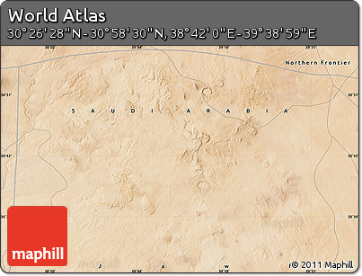 Satellite Map of the Area around 30° 42' 29" N, 39° 10' 29" E