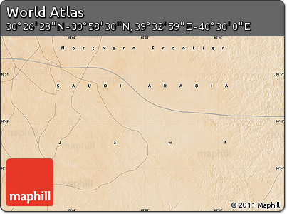 Satellite Map of the Area around 30° 42' 29" N, 40° 1' 29" E