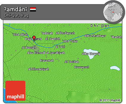 Political 3D Map of Ḩamdānī