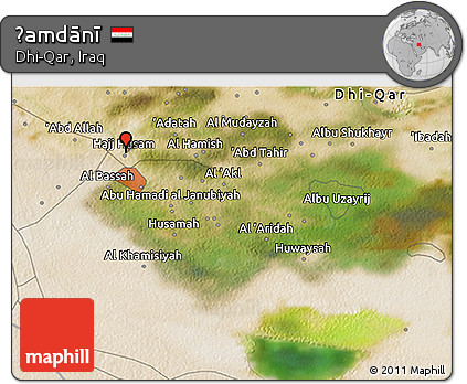 Satellite 3D Map of Ḩamdānī