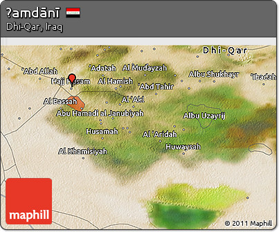 Satellite 3D Map of Ḩamdānī