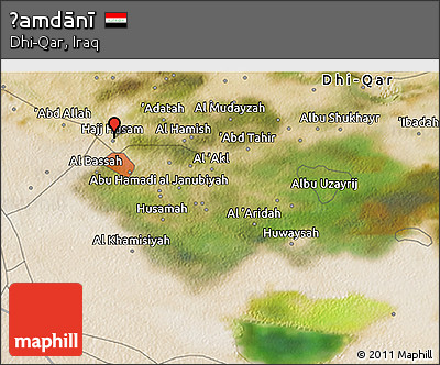 Satellite 3D Map of Ḩamdānī