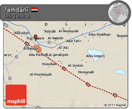 Shaded Relief Map of Ḩamdānī