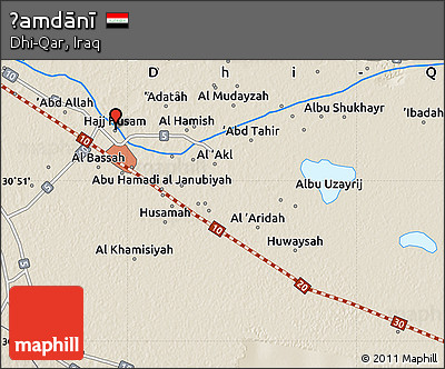 Shaded Relief Map of Ḩamdānī