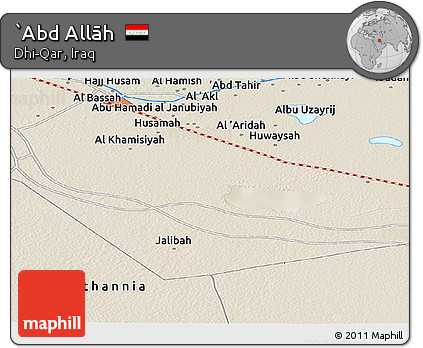 Shaded Relief Panoramic Map of `Abd Allāh