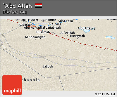 Shaded Relief Panoramic Map of `Abd Allāh