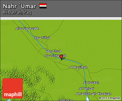 Physical 3D Map of Nahr `Umar