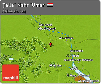 Physical 3D Map of Ţalla` Nahr `Umar