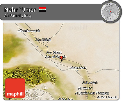 Satellite 3D Map of Nahr `Umar
