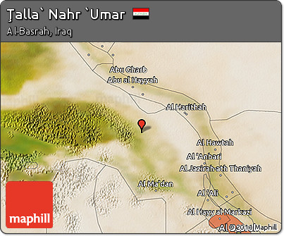 Satellite 3D Map of Ţalla` Nahr `Umar