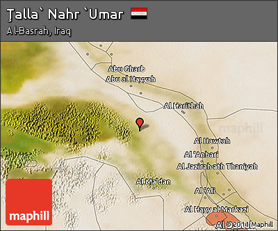 Satellite 3D Map of Ţalla` Nahr `Umar