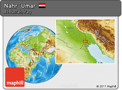 Physical Location Map of Nahr `Umar