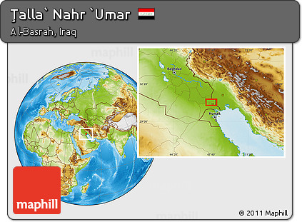 Physical Location Map of Ţalla` Nahr `Umar