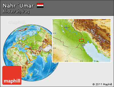 Physical Location Map of Nahr `Umar