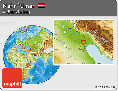 Physical Location Map of Nahr `Umar