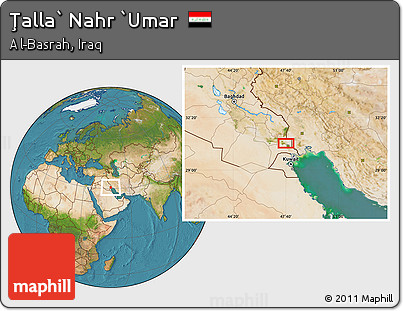 Satellite Location Map of Ţalla` Nahr `Umar