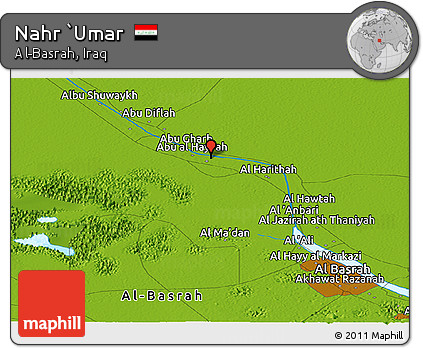 Physical Panoramic Map of Nahr `Umar