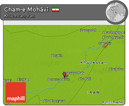 Physical 3D Map of Cham-e Mohāvī
