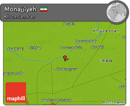 Physical 3D Map of Monajjīyeh