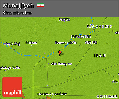 Physical 3D Map of Monajjīyeh