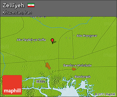 Physical 3D Map of Zellīyeh