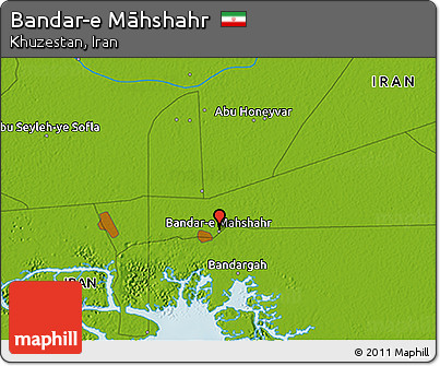 Physical 3D Map of Bandar-e Māhshahr