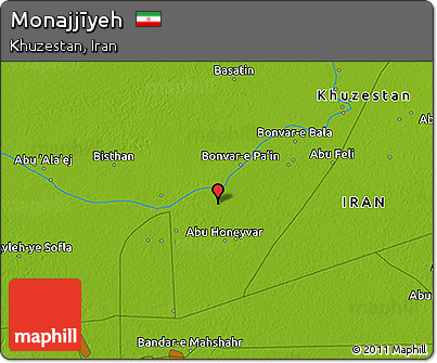 Physical 3D Map of Monajjīyeh