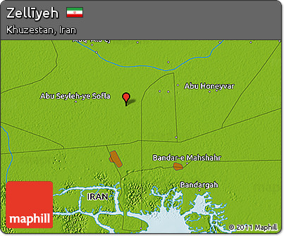 Physical 3D Map of Zellīyeh