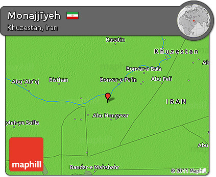Political 3D Map of Monajjīyeh