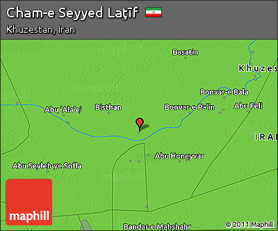 Political 3D Map of Cham-e Seyyed Laţīf