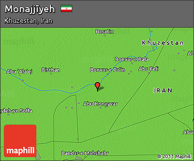 Political 3D Map of Monajjīyeh
