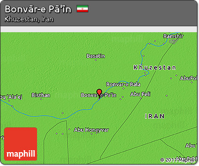 Political 3D Map of Bonvār-e Pā'īn