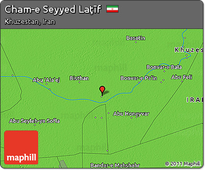 Political 3D Map of Cham-e Seyyed Laţīf