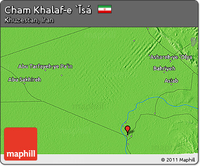 Political 3D Map of Cham Khalaf-e `Īsá