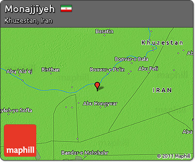 Political 3D Map of Monajjīyeh