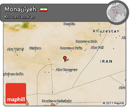 Satellite 3D Map of Monajjīyeh