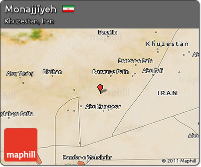 Satellite 3D Map of Monajjīyeh