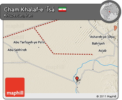 Shaded Relief 3D Map of Cham Khalaf-e `Īsá