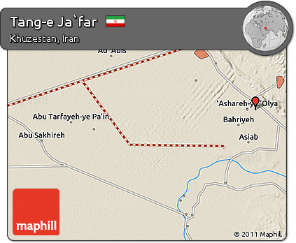 Shaded Relief 3D Map of Tang-e Ja`far