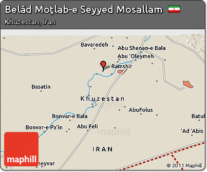 Shaded Relief 3D Map of Belād Moţlab-e Seyyed Mosallam