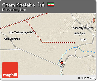 Shaded Relief 3D Map of Cham Khalaf-e `Īsá