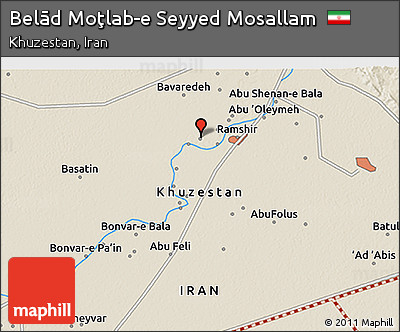Shaded Relief 3D Map of Belād Moţlab-e Seyyed Mosallam