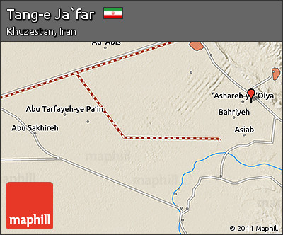 Shaded Relief 3D Map of Tang-e Ja`far
