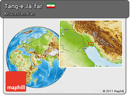 Physical Location Map of Tang-e Ja`far