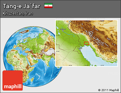 Physical Location Map of Tang-e Ja`far