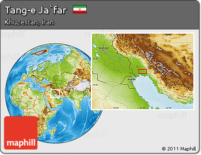 Physical Location Map of Tang-e Ja`far