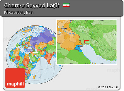 Political Location Map of Cham-e Seyyed Laţīf